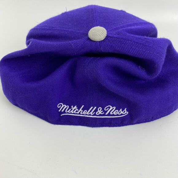 Mitchell Ness Toronto Raptors Hat 7 1/4 Purple 2 Tone Team Logo Fitted Cap NBA - Picture 4 of 9